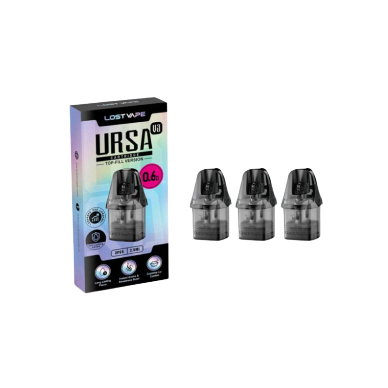Pack de 3 Cartouches 2.5mL Ursa Nano V3 - Lost Vape - 0.6 Ohm