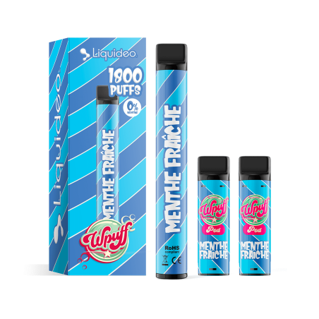 Menthe Fraiche - Starter Kit Wpuff 600 Original Pod 2ml - Liquideo - Boite