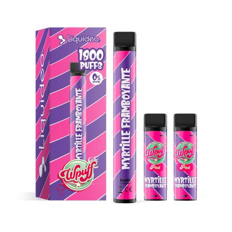 Myrtille Framboise - Starter Kit Wpuff 600 Original Pod 2ml - Liquideo - Boite