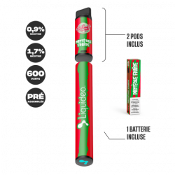 Pastèque Fraise - Starter Kit Wpuff 600 Original Pod 2ml - Liquideo - Infos