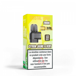 Cartouche Cristal Puff 28K x8 - Citron Jaune & Vert 10mg & 20mg | Cristal Puff