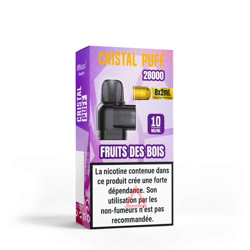 Cartouche Cristal Puff 28K x8 - Fruits des bois 0mg, 10mg & 20mg | Cristal Puff