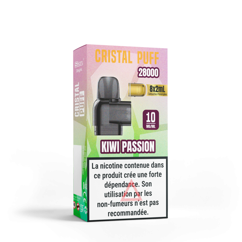 Cartouche Cristal Puff 28K x8 - Kiwi Passion 10mg & 20mg | Vape Premium