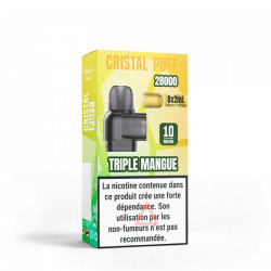 Cartouche Cristal Puff 28K x8 - Triple Mangue 10mg & 20mg | Vape Fruité Intense