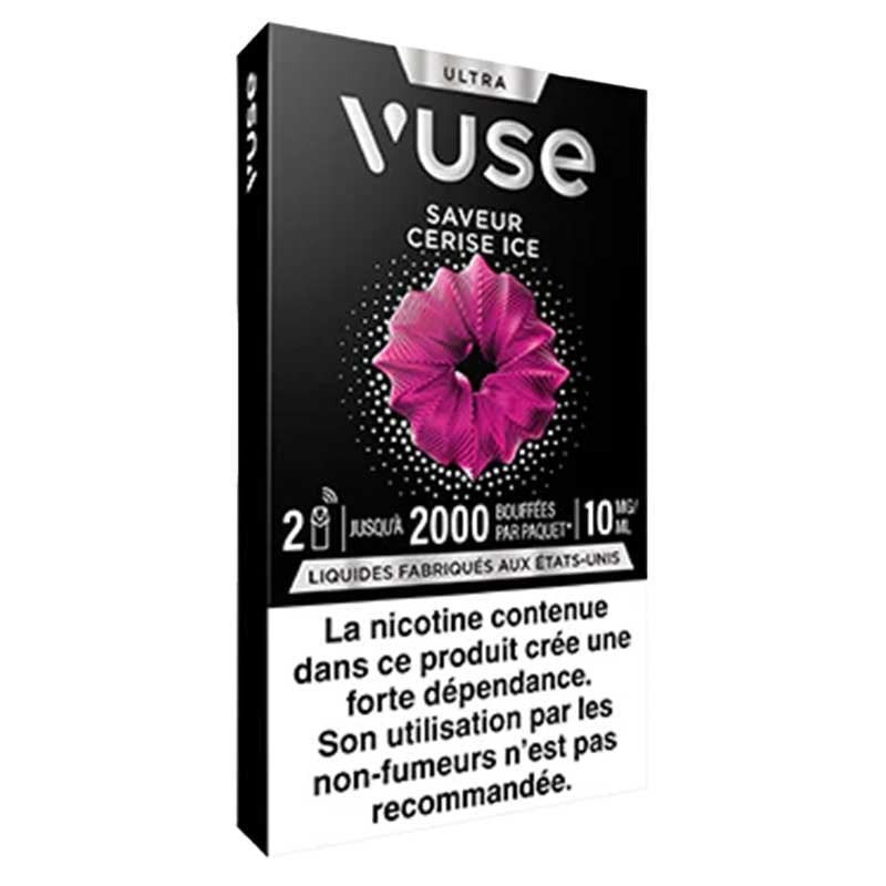 Recharges Ultra Vuse Cerise Ice | Pack 2 x 1000 bouffées