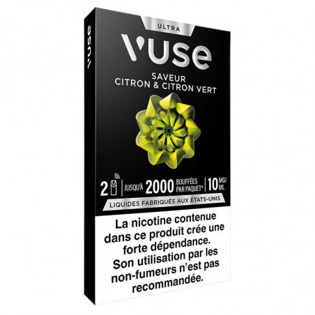 Recharges Ultra Vuse Citron & Citron Vert | Pack 2 x 1000 bouffées