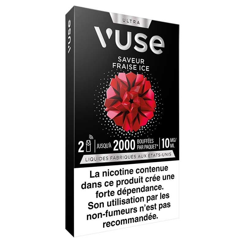 Recharges Ultra Vuse Fraise Ice | Pack 2 x 1000 bouffées