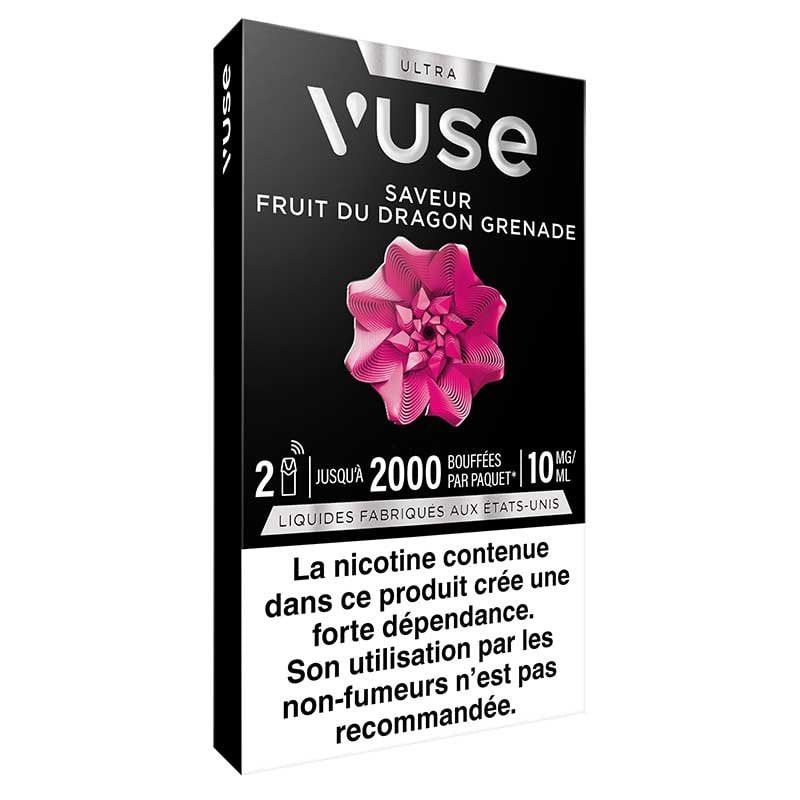 Recharges Ultra Vuse Fruit du dragon Grenade | Pack 2 x 1000 bouffées