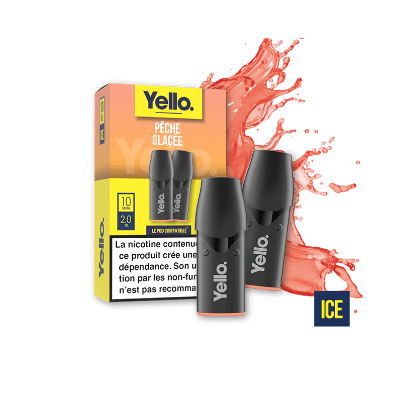 Pêche Glacée ePod - Yello - Vape Douce et Rafraîchissante au Goût de Pêche - 2 Cartouches