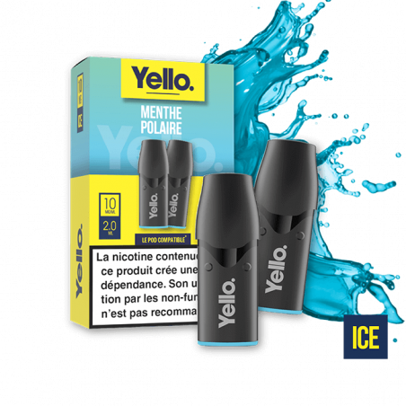 Menthe Polaire ePod - Yello - Vape Fraîche et Vivifiante au Goût de Menthe - 2 Cartouches