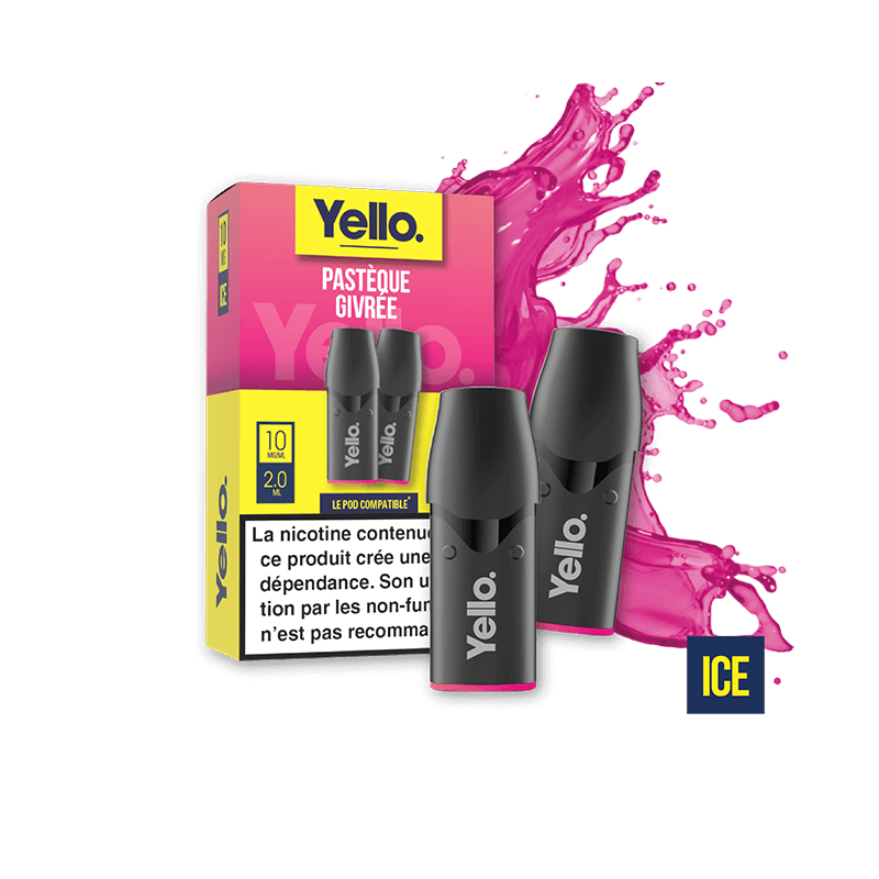 Pastèque Glacée ePod - Yello - Vape Sucrée et Rafraîchissante au Goût de Pastèque - 2 Cartouches