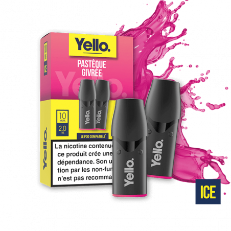 Pastèque Glacée ePod - Yello - Vape Sucrée et Rafraîchissante au Goût de Pastèque - 2 Cartouches
