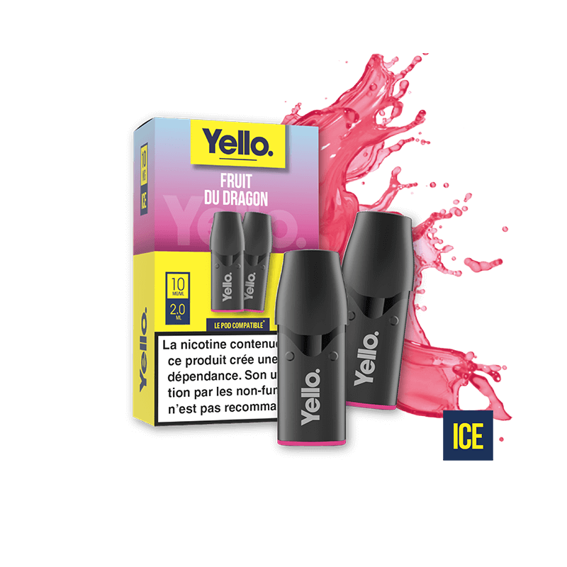 Fruit du Dragon ePod - Yello - Vape Exotique et Rafraîchissante au Goût Fruit du Dragon - 2 Cartouches
