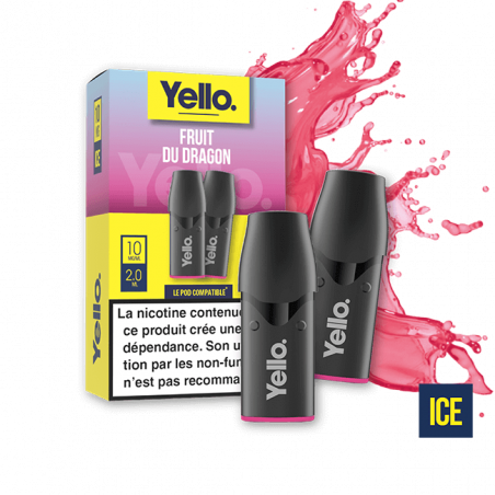 Fruit du Dragon ePod - Yello - Vape Exotique et Rafraîchissante au Goût Fruit du Dragon - 2 Cartouches