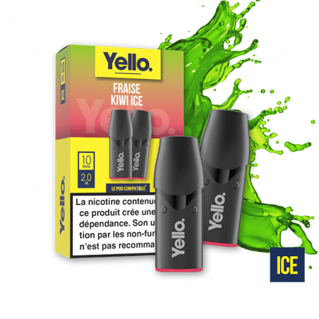 Fraise Kiwi ePod - Yello - Vape Fruitée et Rafraîchissante au Goût Fraise et Kiwi - 2 Cartouches