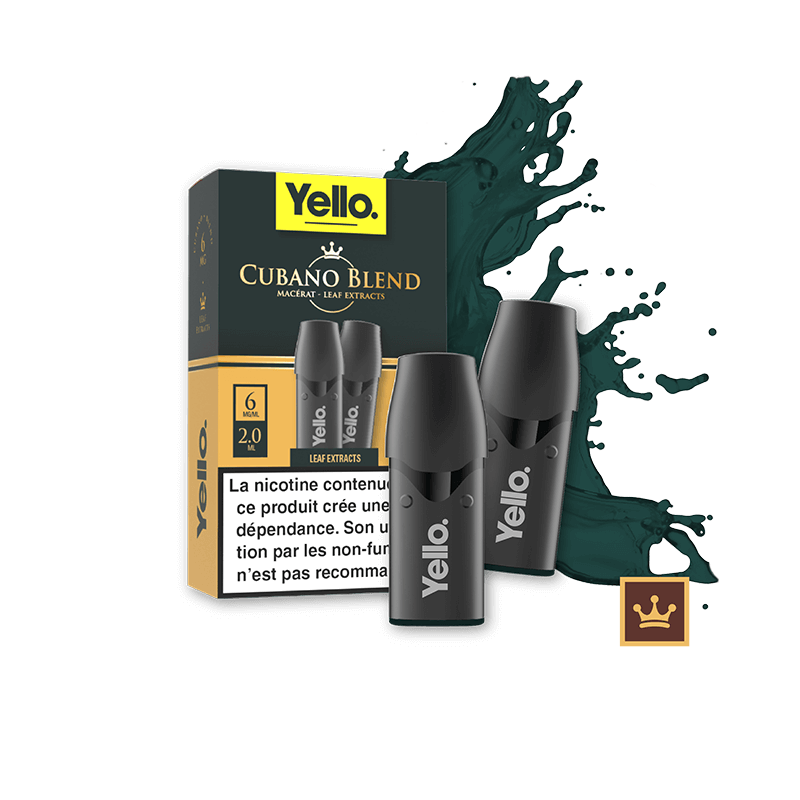 Cubano Blend ePod - Yello - Vape Authentique au Goût Tabac Classique - 2 Cartouches