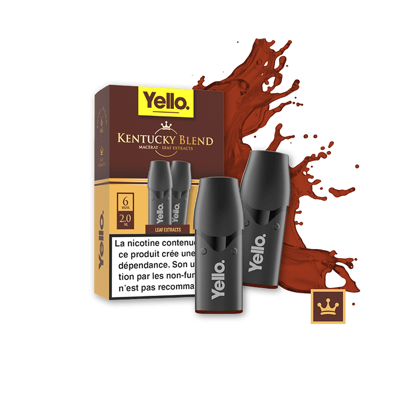 Kentucky Blend ePod - Yello - Vape Authentique au Goût Tabac Classique - 2 Cartouches