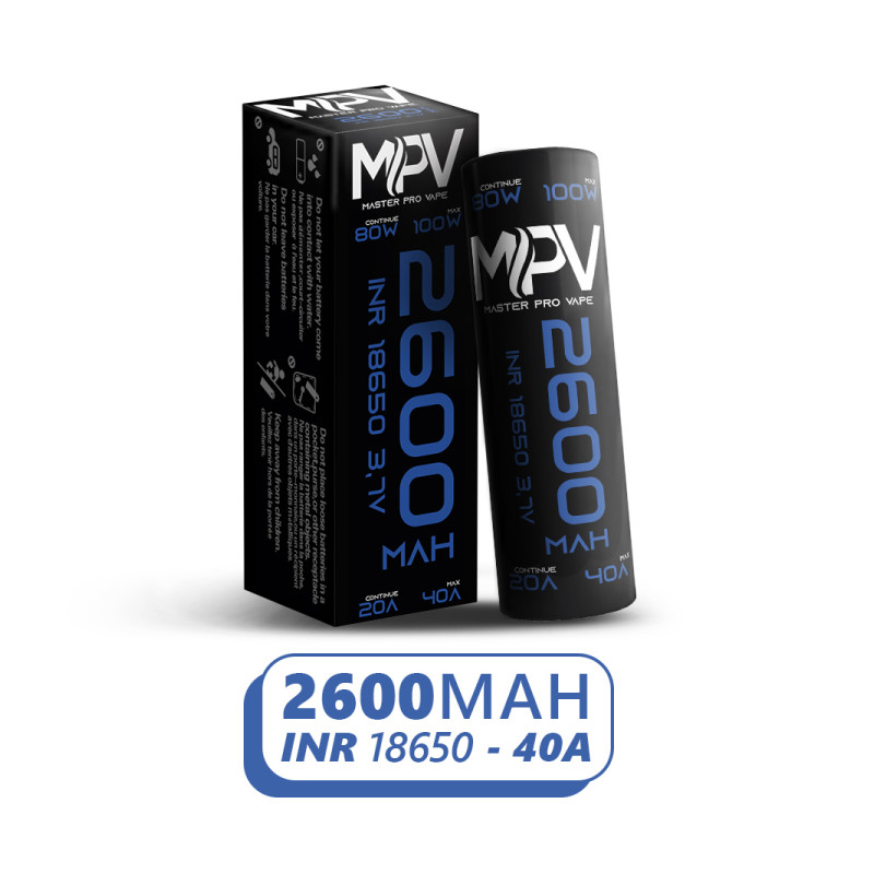 Accus MPV - 2600 mAh - INR 18650 - 40a - MG Vape