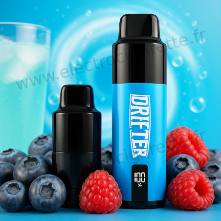 Myrtille Framboise Acidulée - Kit ou Pod Drifter Bar 6000 10 2ml 20mg - Drifter