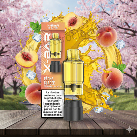 Peach Ice - Cartouche Pod Pré-remplie X-Line 15k - X-Bar