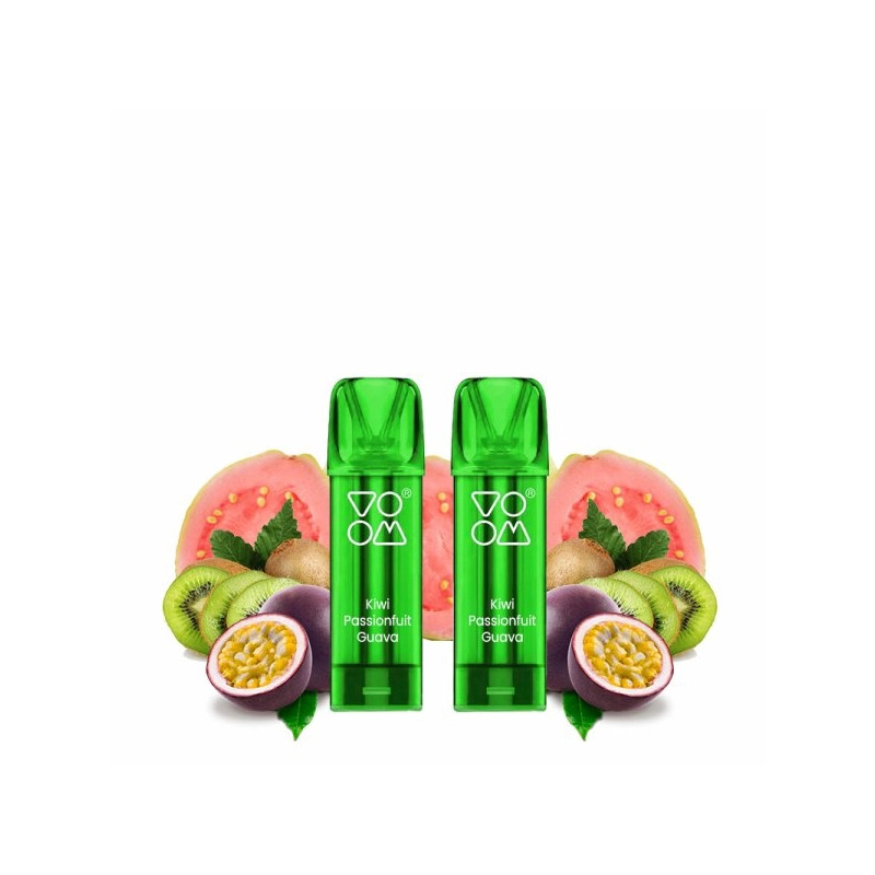 Kiwi Passion fruit Guava - 2 x Cartouches Pré-remplies Vapilo 800Puffs 20mg 2ml - Voom