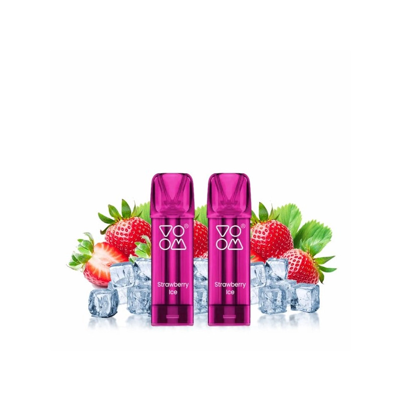 Strawberry Ice - 2 x Cartouches Pré-remplies Vapilo 800Puffs 20mg 2ml - Voom