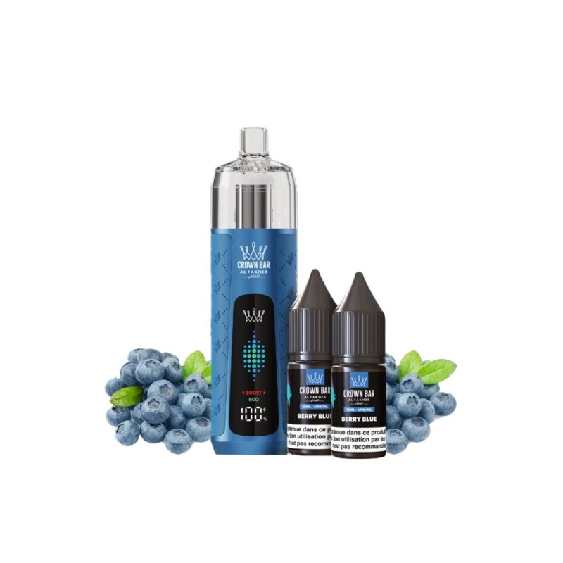 Berry Blue - Kit Refill Pro 1000mAh 2x10ml 6mg - Crown Bar Al Fakher