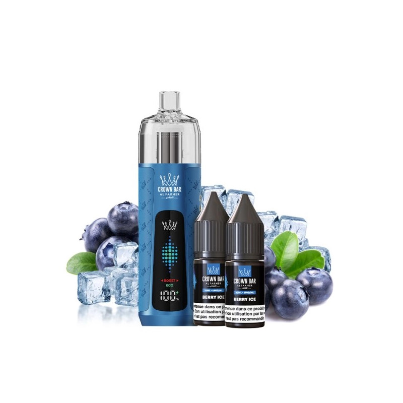 Berry Ice - Kit Refill Pro 1000mAh 2x10ml 6mg - Crown Bar Al Fakher