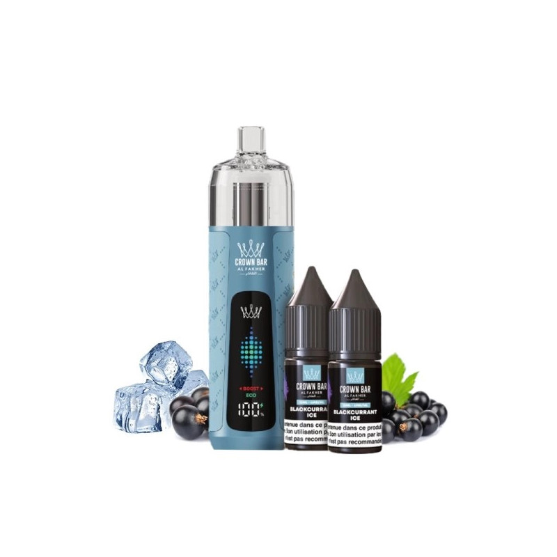 Blackcurrant Ice - Kit Refill Pro 1000mAh 2x10ml 6mg - Crown Bar Al Fakher