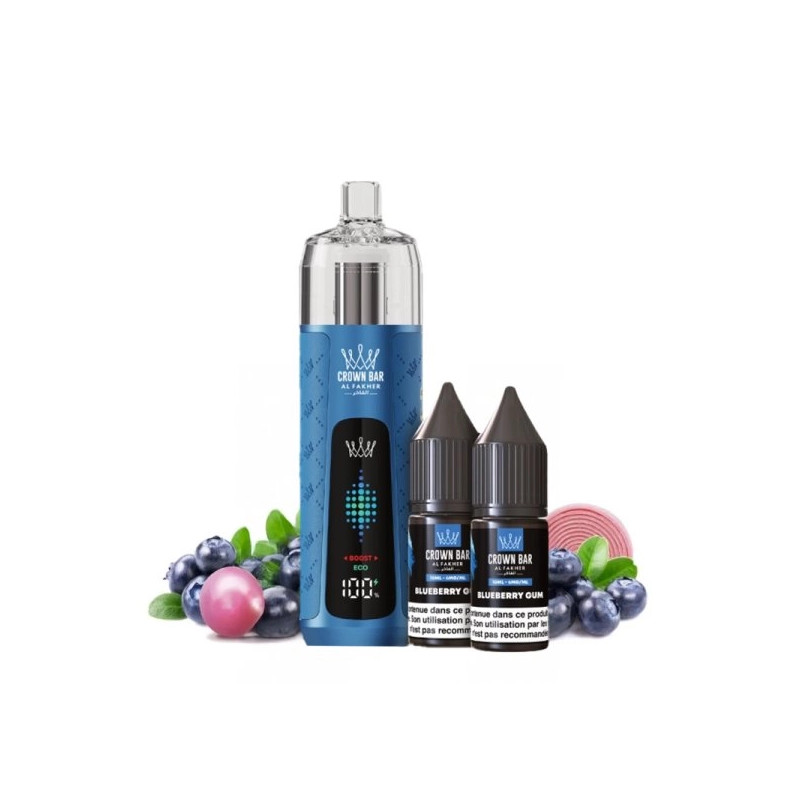 Blueberry Gum - Kit Refill Pro 1000mAh 2x10ml 6mg - Crown Bar Al Fakher