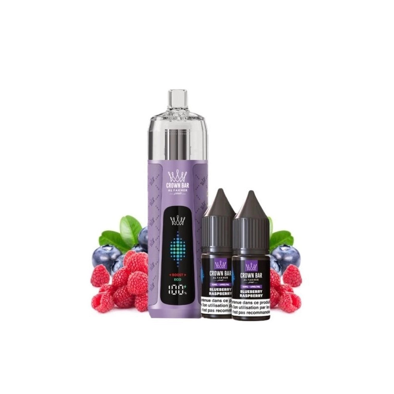 Blueberry Raspberry - Kit Refill Pro 1000mAh 2x10ml 6mg - Crown Bar Al Fakher