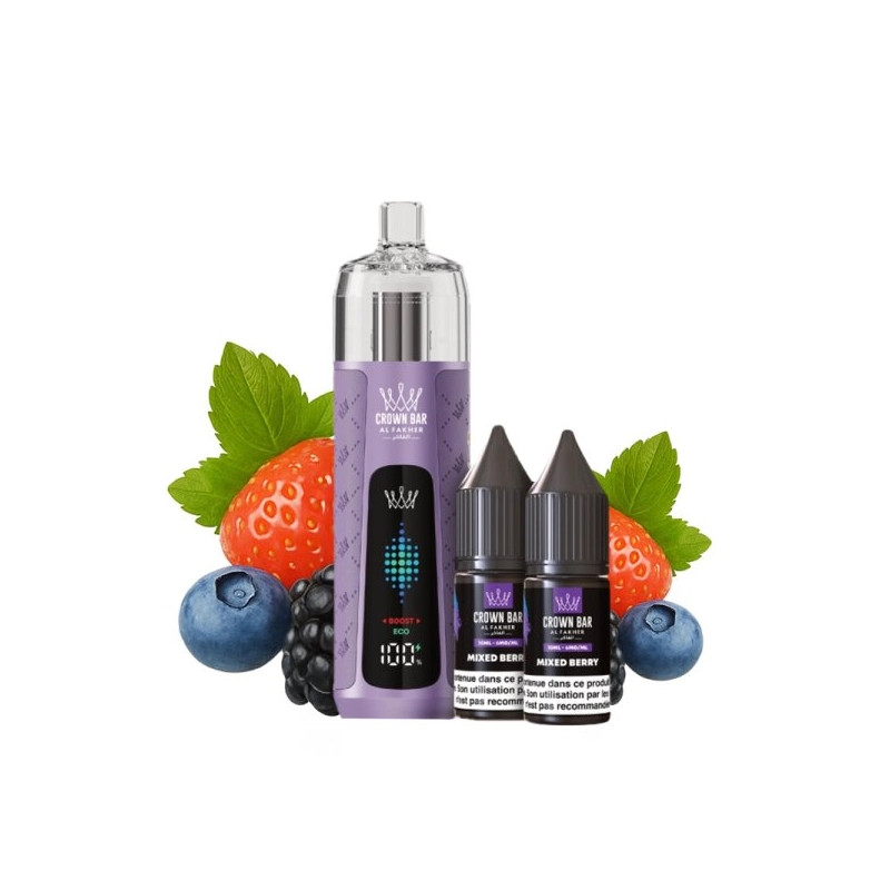 Mixed Berry - Kit Refill Pro 1000mAh 2x10ml 6mg - Crown Bar Al Fakher