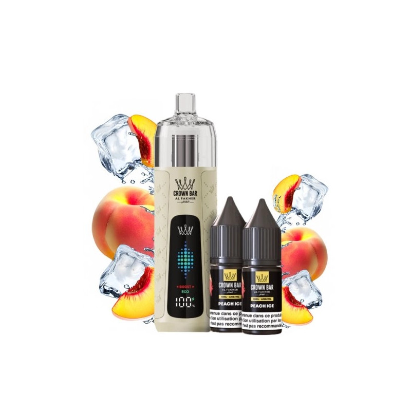 Peach Ice - Kit Refill Pro 1000mAh 2x10ml 6mg - Crown Bar Al Fakher