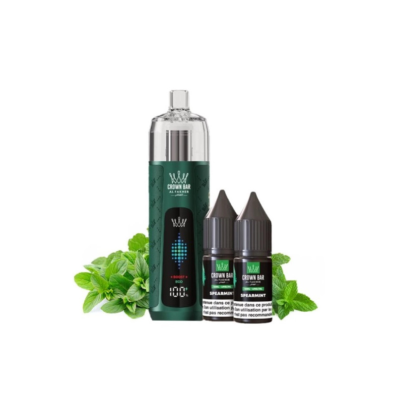 Spearmint - Kit Refill Pro 1000mAh 2x10ml 6mg - Crown Bar Al Fakher