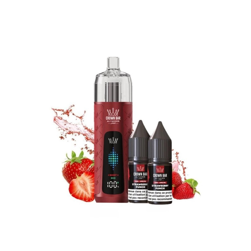 Strawberry Punch - Kit Refill Pro 1000mAh 2x10ml 6mg - Crown Bar Al Fakher