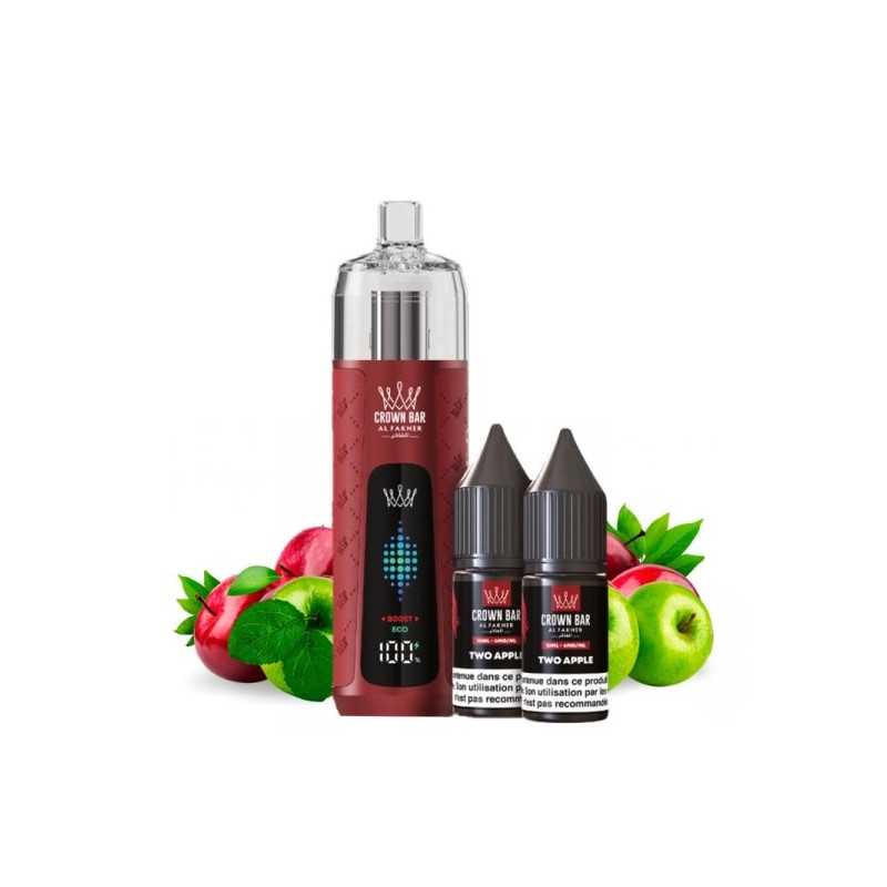 Two Apple - Kit Refill Pro 1000mAh 2x10ml 6mg - Crown Bar Al Fakher
