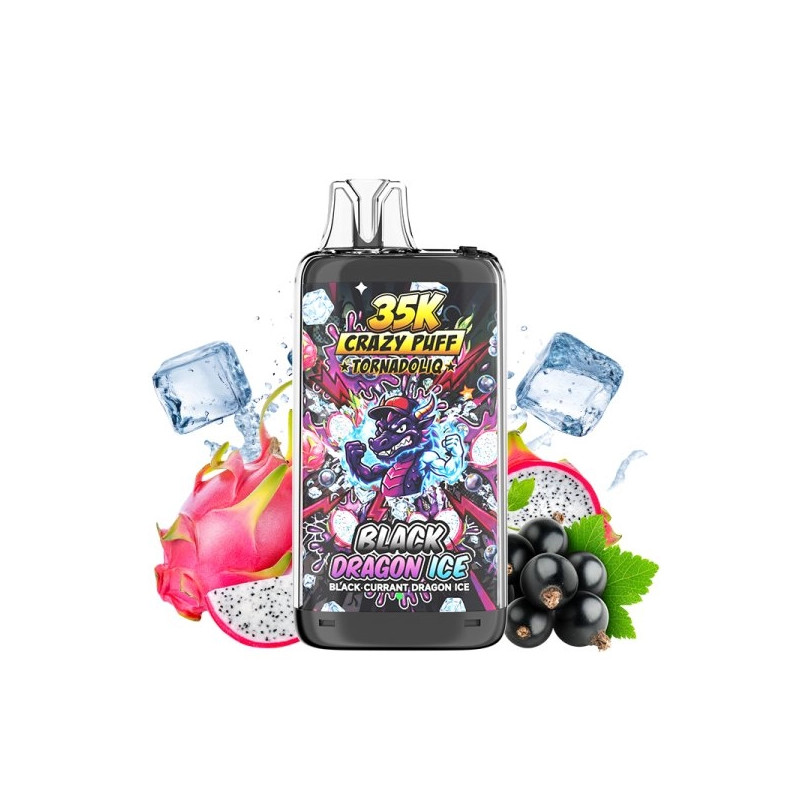 Black Dragon Ice - Crazy Puff - 35K - 1100mAh - 20ml / 20mg - Tornadoliq