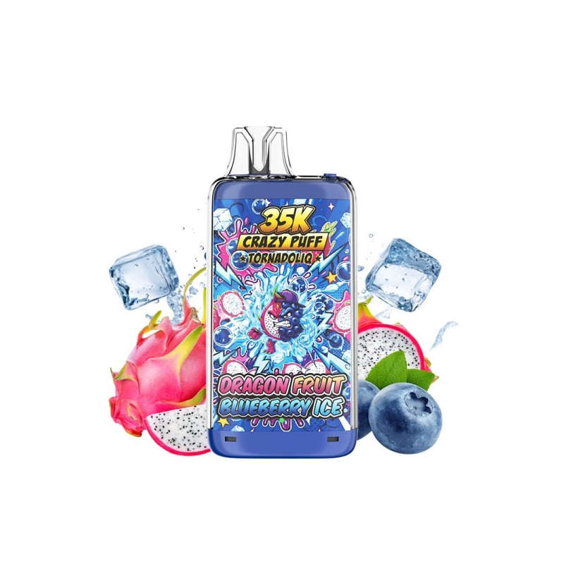 Dragon Fruit Blueberry Ice - Crazy Puff - 35K - 1100mAh - 20ml / 20mg - Tornadoliq