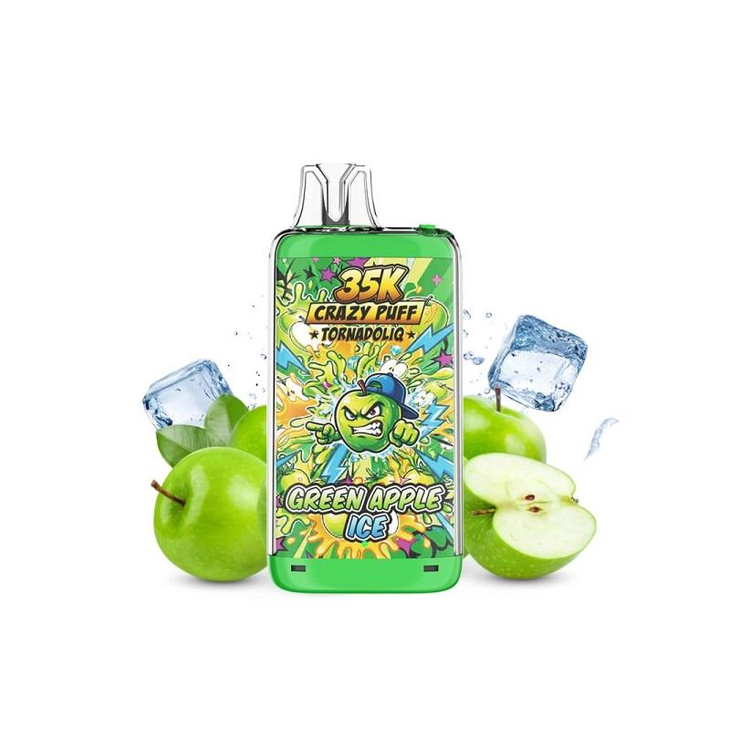 Green Apple Ice - Crazy Puff - 35K - 1100mAh - 20ml / 20mg - Tornadoliq