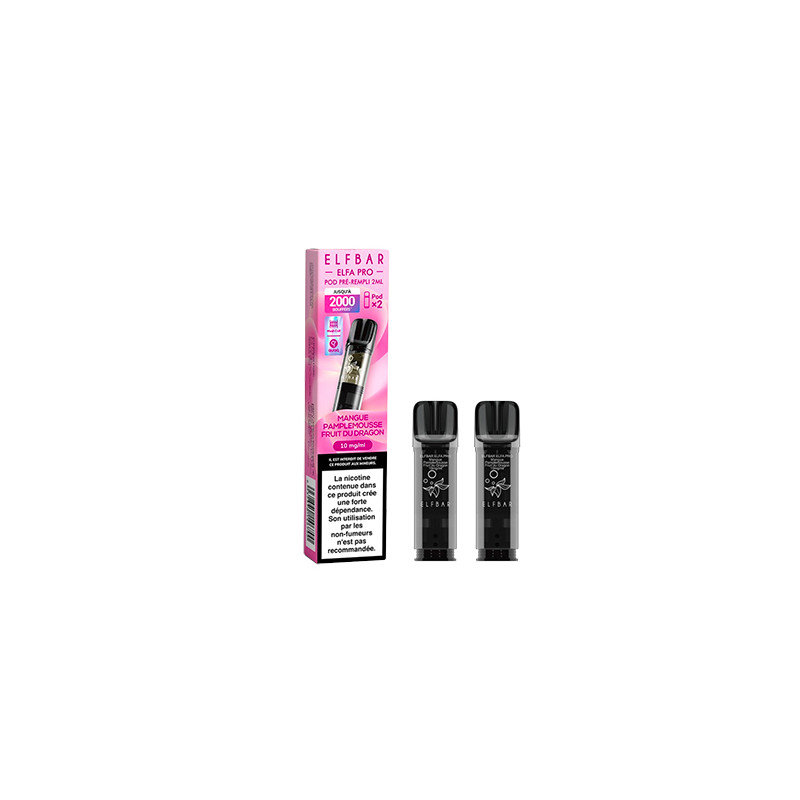 Mangue Pamplemousse Fruit du Dragon - 2 x Capsules Pod Elfa Pro par Elf Bar - 2ml - Vape Pen
