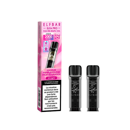 Mangue Pamplemousse Fruit du Dragon - 2 x Capsules Pod Elfa Pro par Elf Bar - 2ml - Vape Pen
