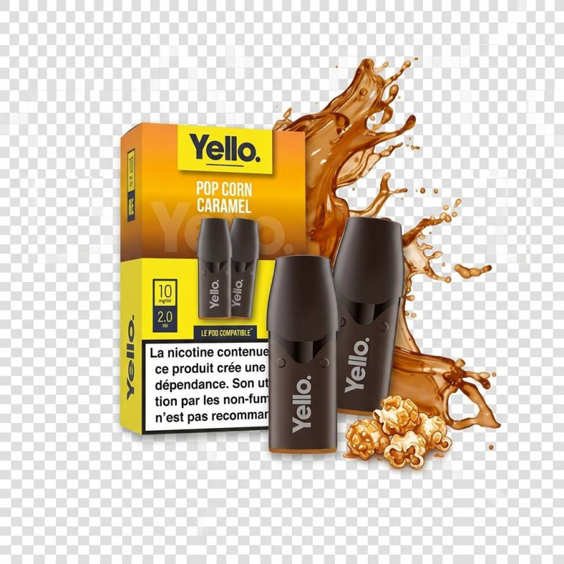 Pop Corn Caramel ePod - Yello - Vape Douce et Rafraîchissante au Goût de Pêche - 2 Cartouches
