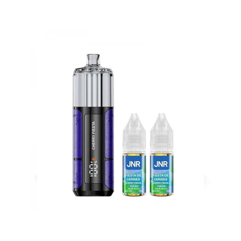 Cherry Fiesta - Shisha Pro 39K avec 2 E-liquides - 1100mAh - 20ml / 20mg - JNR
