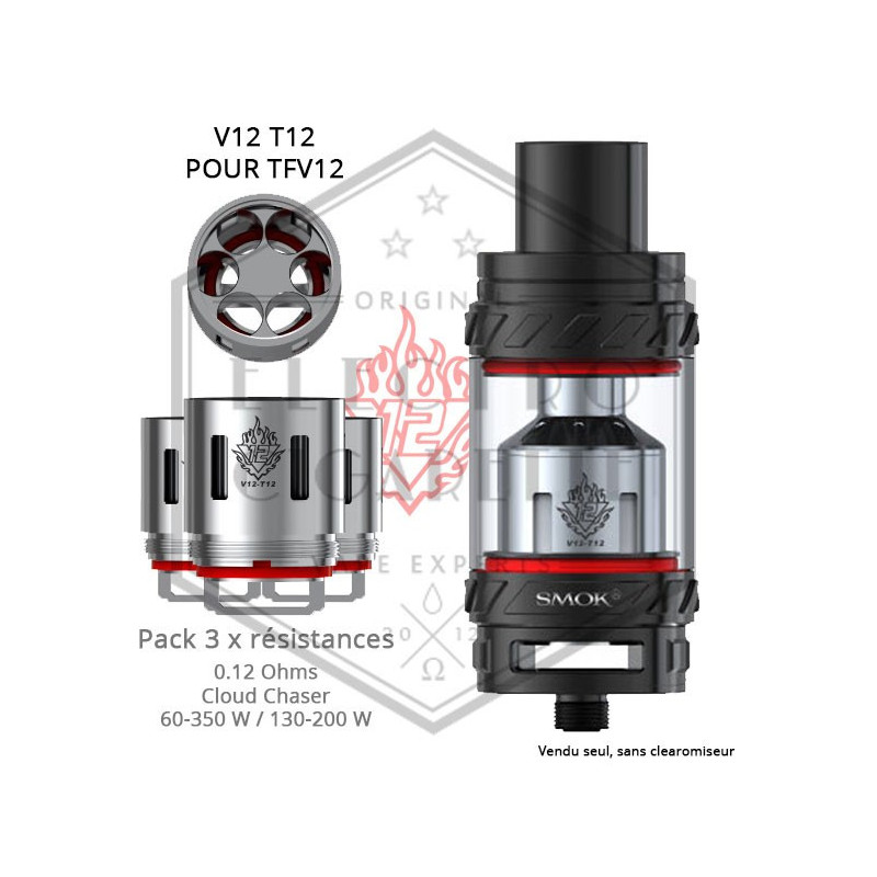 Pack 3 x Résistances V12 T12 TFV12 - 0.12 ohm - Smoktech