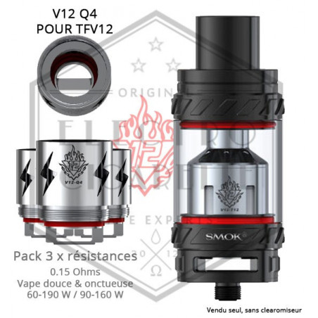 Pack de 3 x Résistances V12 Q4 TFV12 - 0.15 ohm - Smoktech