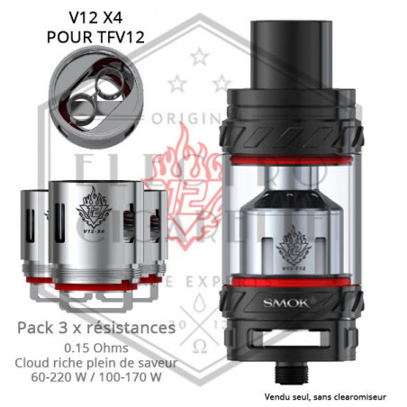 Pack de 3 x Résistances V12 X4 TFV12 - 0.15 ohm - Smoktech