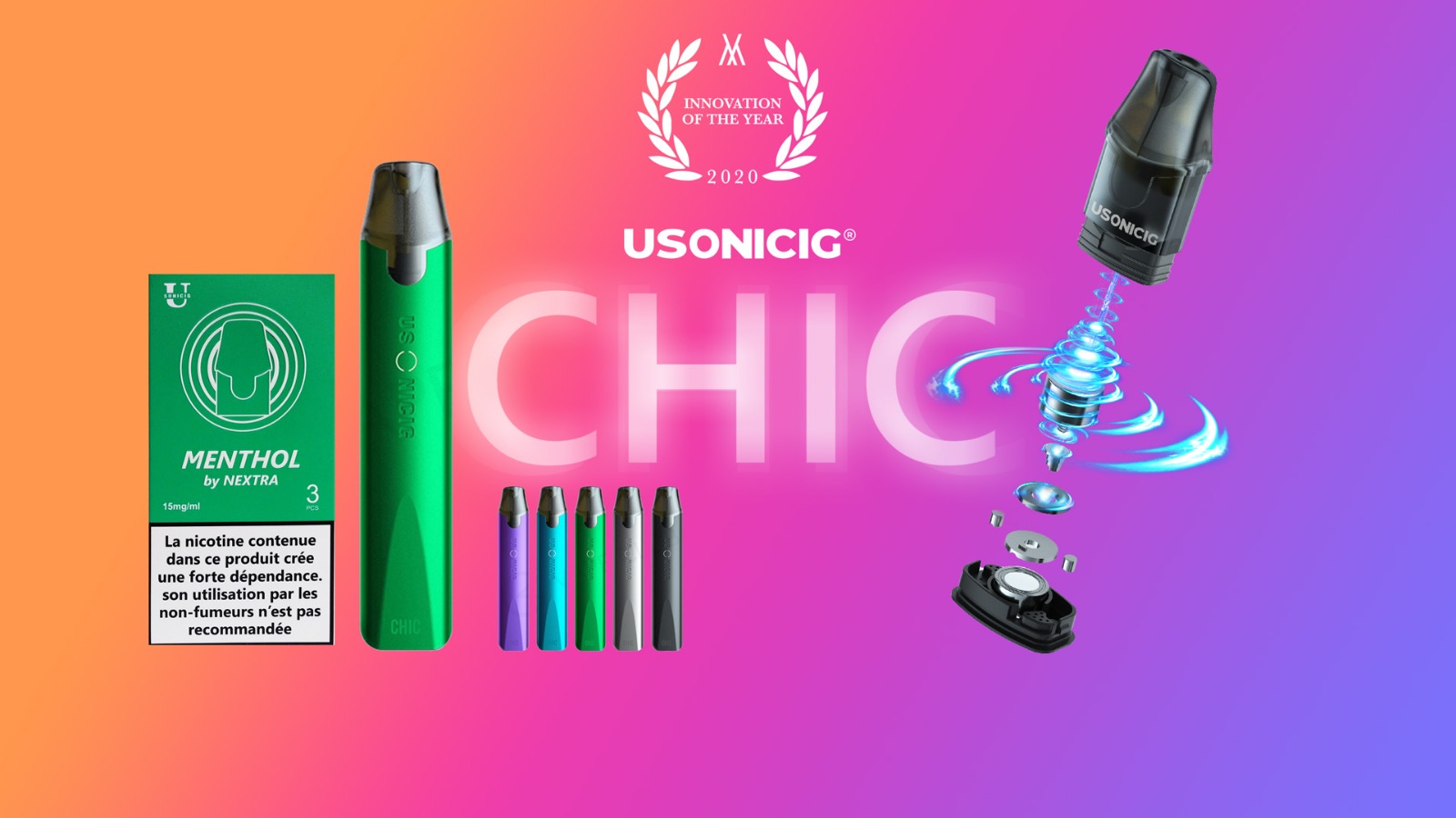Le Kit Chic Ultrasonic par Usonicig a été récompensé par un prix, celui de l'innovation de l'année 2020.