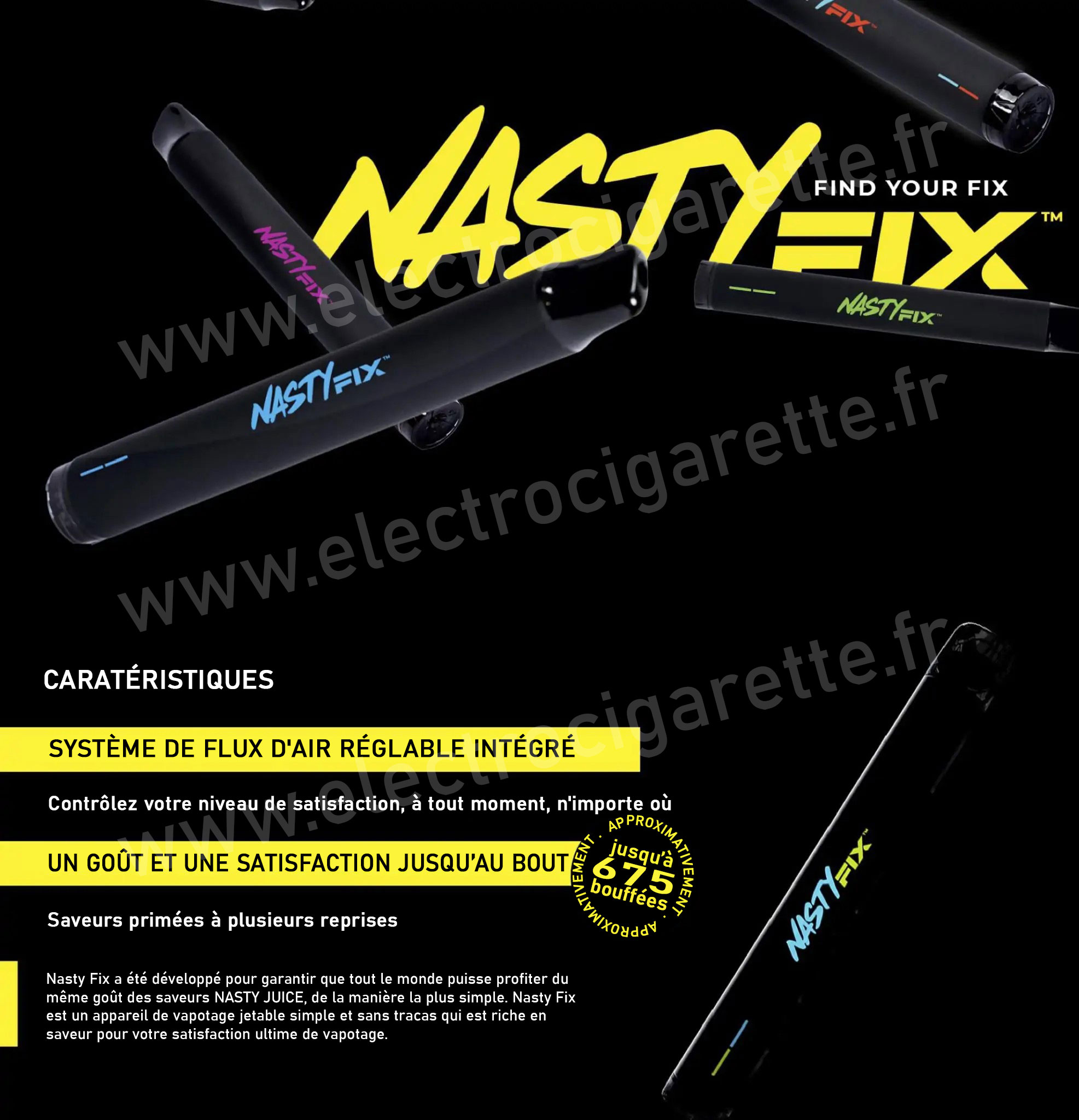 Nasty Fix Vanilla Tobacco, Airflow réglable intégré