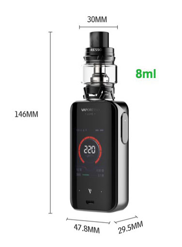Kit Luxe 220W Touch Screen avec SKRR 8ml - Taille