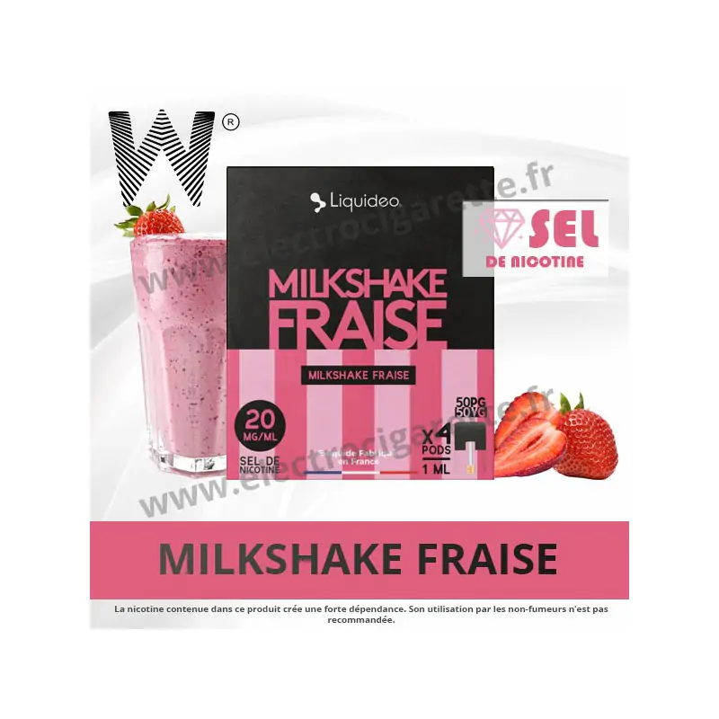Milkshake Fraise - 4 x Pod 1ml - Wpod Liquideo